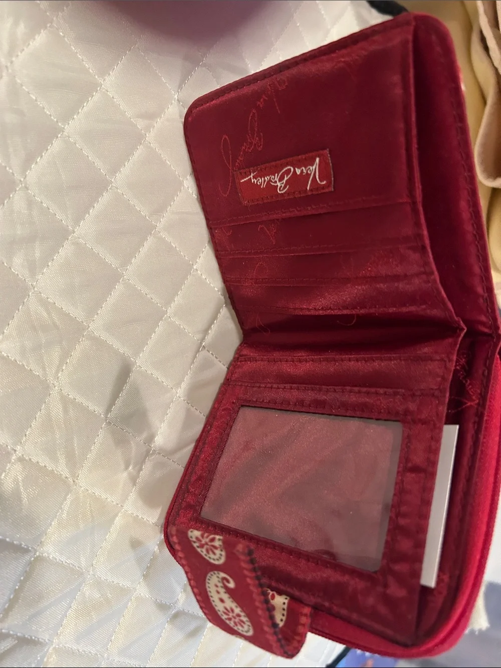 Vera Bradley Red Paisley Quilted Wallet